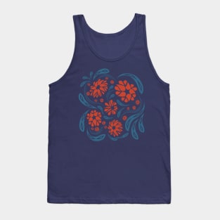 Folk flowers floral art print Flowers abstract art Tank Top